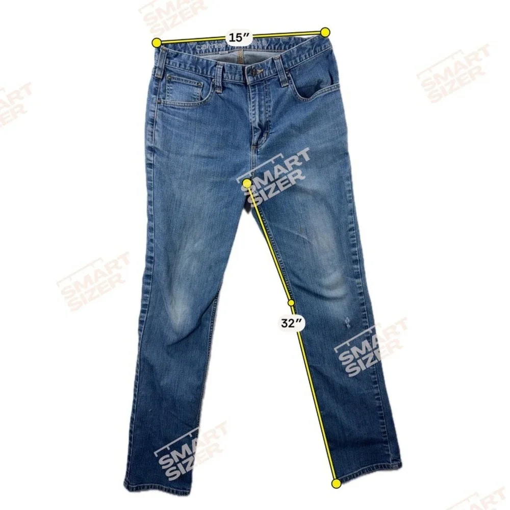 Carhartt Straight Fit Jeans Mens 33x34 Blue Medium Wash Denim Workwear Pants